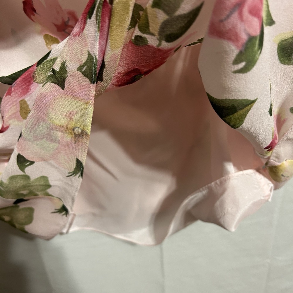 Talbots Vintage Pure Silk Sheath Dress‎ Size 12 Sleeveless Pink Floral Lined - Picture 7 of 10